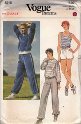 8218 VOG SPORTY SWEATSHIRT SHELL TOP PANTS SHORTS PATTERN 6
